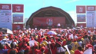 Mozambique elections: president Filipe Nyusi appears during last rally | AFP