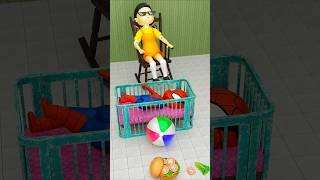SPIDERMAN WANT BURGER SQUID GAME GIRL DOLL #squidgame #shorts | Maheshwar Gamerz