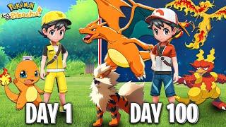 I Spend 100 Days With Only Fire Type Pokemon in Pokemon Let's Go Pikachu