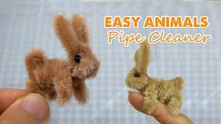 Easy Animals Pipe Cleaner Craft | How to make a Bunny from pipe cleaner Step by step