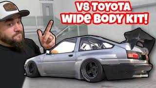 FORD V8 POWERED TOYOTA AE86 WIDE BODY! SO LETS START CUTTING IT UP! HOT ROD CUSTOM IMPORT?!