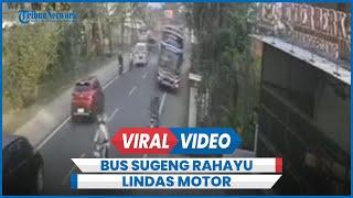 Detik-detik Kecelakaan Bus Sugeng Rahayu Lindas Pemotor Gagal Nyalip