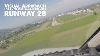 Short landing in St. Gallen, Altenrhein with a private jet