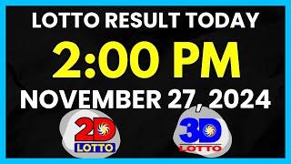 Lotto Result Today 2PM November 27, 2024 Swertres EZ2 PCSO Lotto Draw