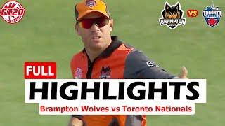 Full Highlights | Brampton Wolves vs Toronto Nationals Global T20 Canada 2024  | TTN VS BTW