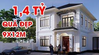 Review mẫu biệt thự tân cổ điển 2 tầng 9x12m hoàn thiện chỉ 1.4 tỷ