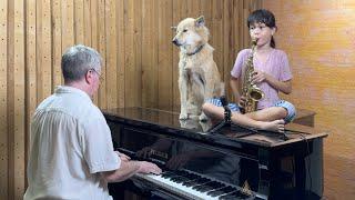 Daddy Daughter "Moon River" Sax & Piano for Sharky the Dog
