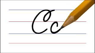 letter C, cursive handwriting practice