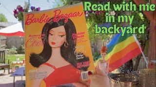 Summertime relaxing with Barbie reading the June 2004 Barbie Bazaar magazine. Nature!