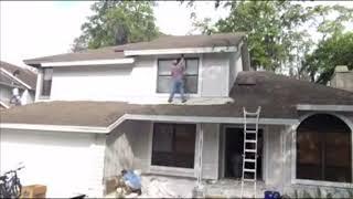 Two story house exterior painting with Super Paint from Sherwin Williams.