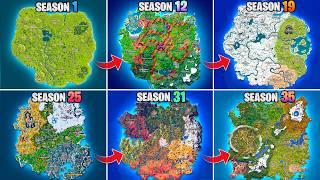 Evolution of Fortnite Map (Chapter 1 Season 1 - Chapter 6 Season 3)