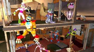 DESTRUCTIBLE HOUSE WITH ALL GLAMROCK ANIMATRONICS In Garry's Mod! Five Nights at Freddy's