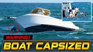 BOAT SINKING !! 3 PEOPLE OVERBOARD | CHAOS AT  HAULOVER INLET | BOAT ZONE