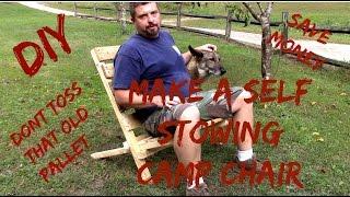 Do It Yourself, Self Stowing Camp Chair from a Recycled Pallet