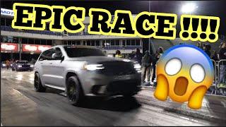 TESLA TAKES ON A TRACKHAWK IN THE 1/4 MILE