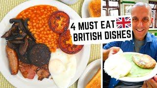 BRITISH FOOD | 4 British Foods You MUST EAT in LONDON, ENGLAND | Pie, Mash + Liquor, Fry Up...