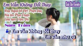 Karaoke Em Vẫn Không Đổi Thay | Rumba | Tone Nam Trầm (Dm,Tp:95) | Quốc Dân Karaoke