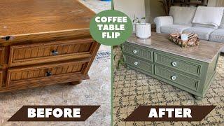 Coffee Table Furniture Flip // Faux Wood Top Finish // $25 to $350