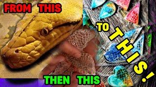 72.How to turn your reptile's shed skin into Jewelry. Gorgeous results!! You have to see this!