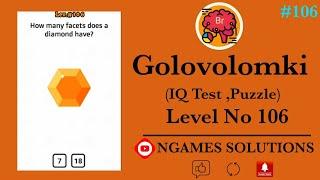 Golovolomki-IQ Test,Puzzle Level No 106 (How many faces does a diamond have ? )