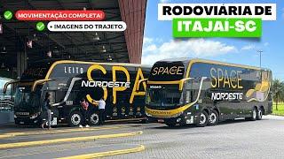 INÉDITO! Rodoviária de Itajaí-SC com Movimentação de ônibus intensa | Trecho da viagem de Flixbus.