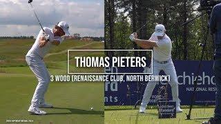 Thomas Pieters golf swing fairway wood (FO & DTL), ASI Scottish Open (North Berwick), July 2019.