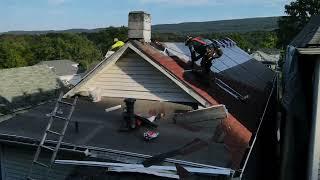 Installing a beautiful GAF roofing system with Timberline HD in Patriot red