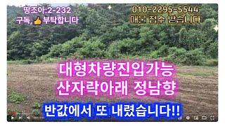 진정반값매물:2-232] 면소지,넓은도로접 남향 계획관리 급매물!!