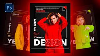 Modern poster design in Adobe Photoshop I Photoshop Tutorial I Creative Poster Design