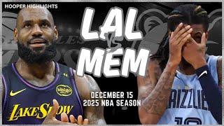 Los Angeles Lakers vs. Memphis Grizzlies: Intense 4th Quarter Highlights | NBA Season Dec 15, 2024