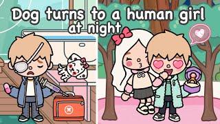 Dog turns to a human girl at night 🩷 | Toca life story | Toca Boca