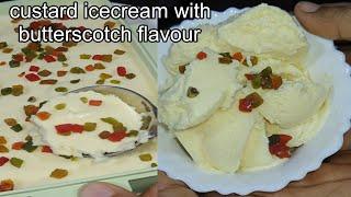 custard icecream butterscotch flavour |easy icecream recipe|All content with Aasha