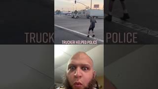 Truck driver uses vehicle to stop suspect #trucker #trucknation #trucking #truckerlife #shorts