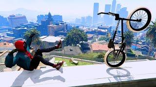 GTA 5 - Spiderman BMX Parkour Jumps Vol.9 (Euphoria Ragdolls)