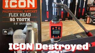 ICON Ratchet Torture Test 3/8 Flex Head Destroyed