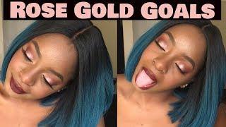 ROSE GOLDEN GLAM MAKEUP TUTORIAL!