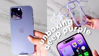 deep purple iphone 14 pro max unboxing + case haul