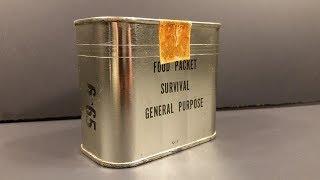 1965 Food Packet Survival General Purpose Ration Emergency Vietnam Pilot MRE Review Taste Test