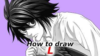 How to draw L | Death Note | Step by step Tutorial