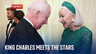 King Charles meets the stars at celebrity dinner