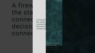 Stateful Inspection Firewall, Cybersecurity Mini Dictionary #shorts