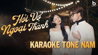 KARAOKE TONE NAM | Hỏi Vợ Ngoại Thành - Thành Đạt Cover Hay Nhất 2024