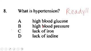 BJC  general science paper 1 2018 question 8