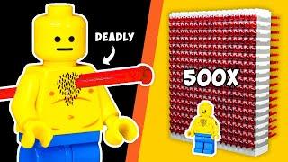 Firing 500 LEGO Spring Loaded Shooters at Minifigures