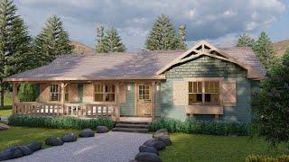 ( 940 sqft ) Tiny House Design 6 x 14 m ( 20 x 47 Ft ) Cozy Wooden house