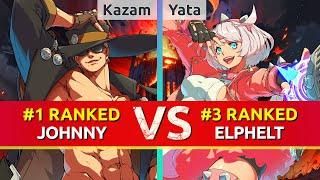 GGST ▰ Kazam (#1 Ranked Johnny) vs Yata (#3 Ranked Elphelt). High Level Gameplay