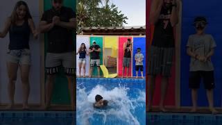 3 pessoas vão cair na piscina #shorts