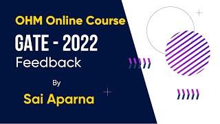 GATE-2022 OHM Online Course Review by SaiAparna | OHM Institute | EE | GATE-2022