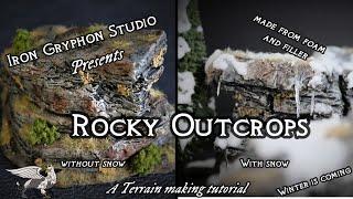 Iron Gryphon Studio - Ep 38 Rocky Outcrops (snow, winter wilderness terrain for tabletop wargames)