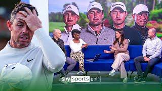 Henni Koyack reacts to Tiger Woods and Rory McIlroy at The Masters